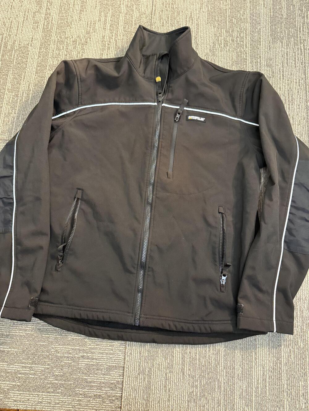 Caterpillar Jacket Mens Medium Workwear Full Zip Softshell Reflective Redefined
